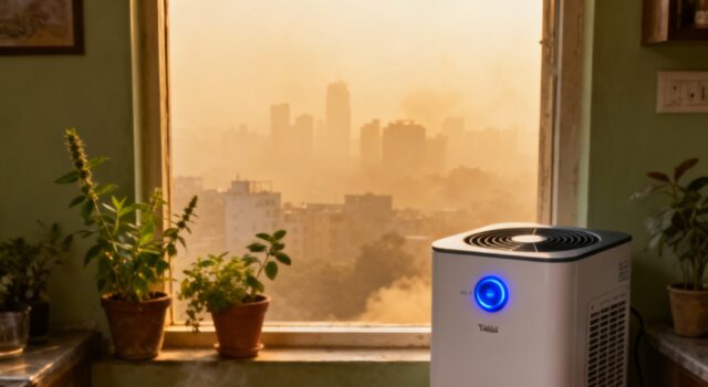 Air Pollution: सर्दियों की सांसों को बनाएँ सुरक्षित – पोस्ट-दीवाली प्रदूषण में आपकी रसोई कैसे बन सकती है फेफड़ों का कवच Air Pollution and Food measures. AI Image